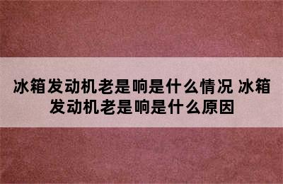 冰箱发动机老是响是什么情况 冰箱发动机老是响是什么原因